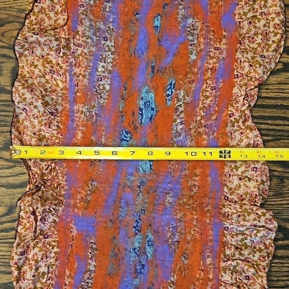 Scarf Handcrafted Wool and silk NWT 64x14
